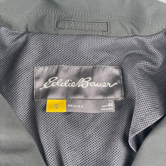 Eddie Bauer Travex Blazer Mens 46 Gray Tech Travel Sport Coat 3 Button Stretch - Picture 7 of 9